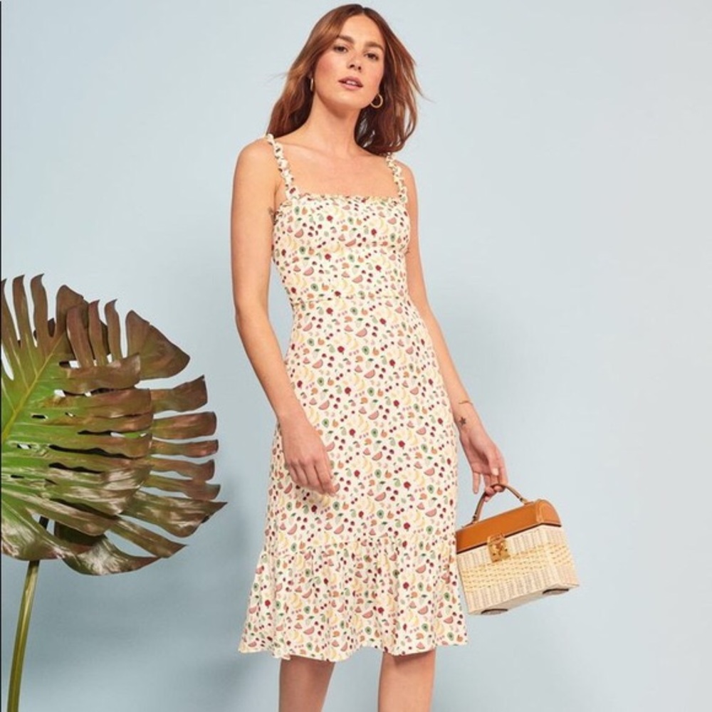 Reformation Granada midi fruit dress size 4